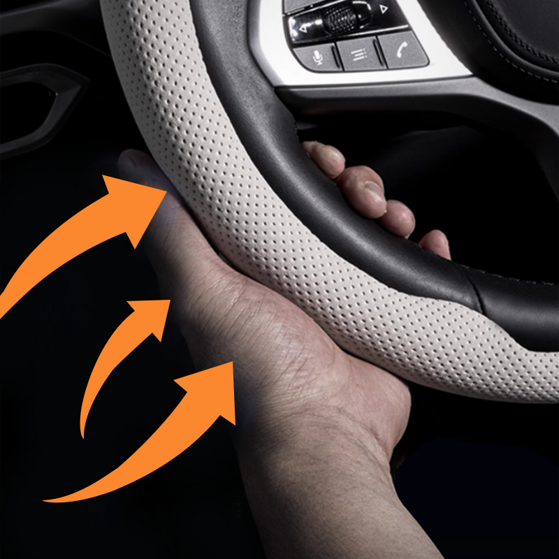 🚗 50% DE RÉDUCTION ! 🎉 Housse de volant en cuir véritable – Design élégant ultra-fin, antidérapante & installation facile sans outil, pour un confort toute saison ! 👋📦