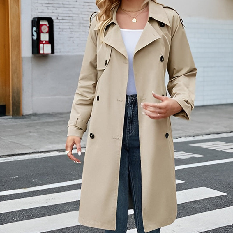 Trench-coat long vintage pour femme