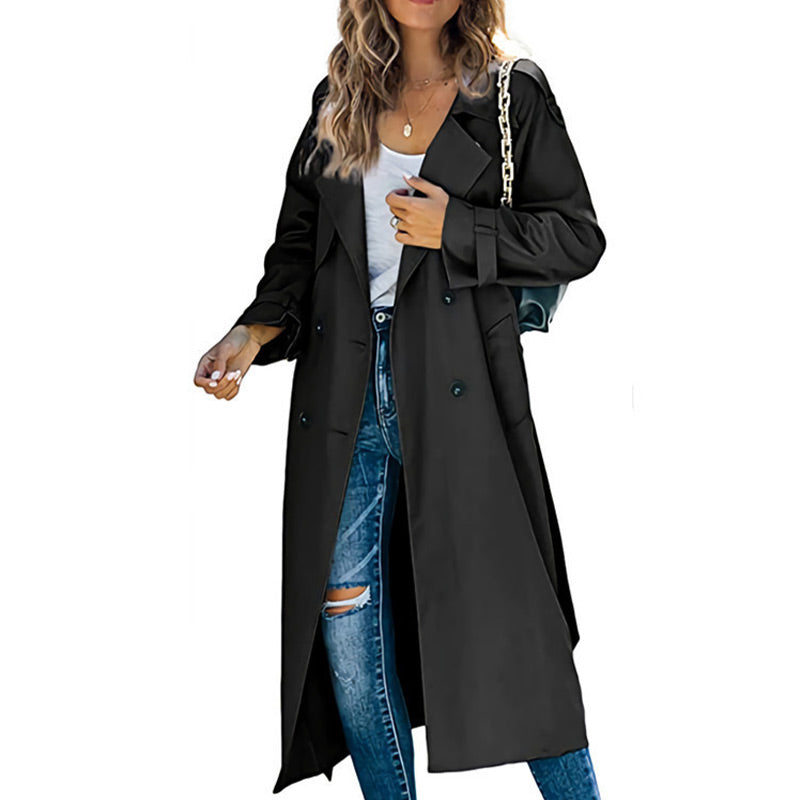 Trench-coat long vintage pour femme