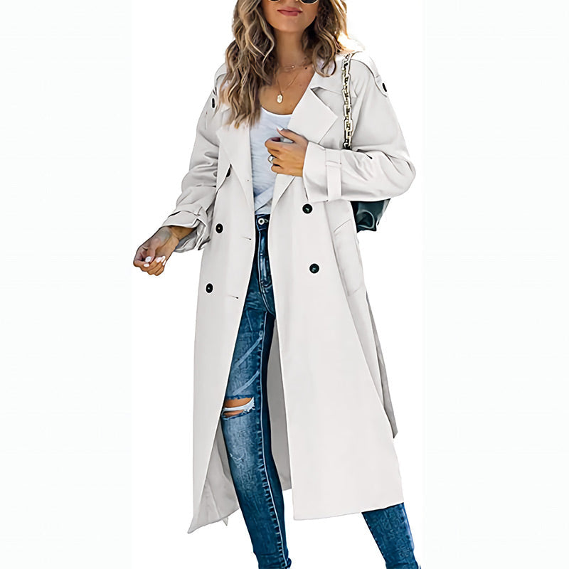 Trench-coat long vintage pour femme