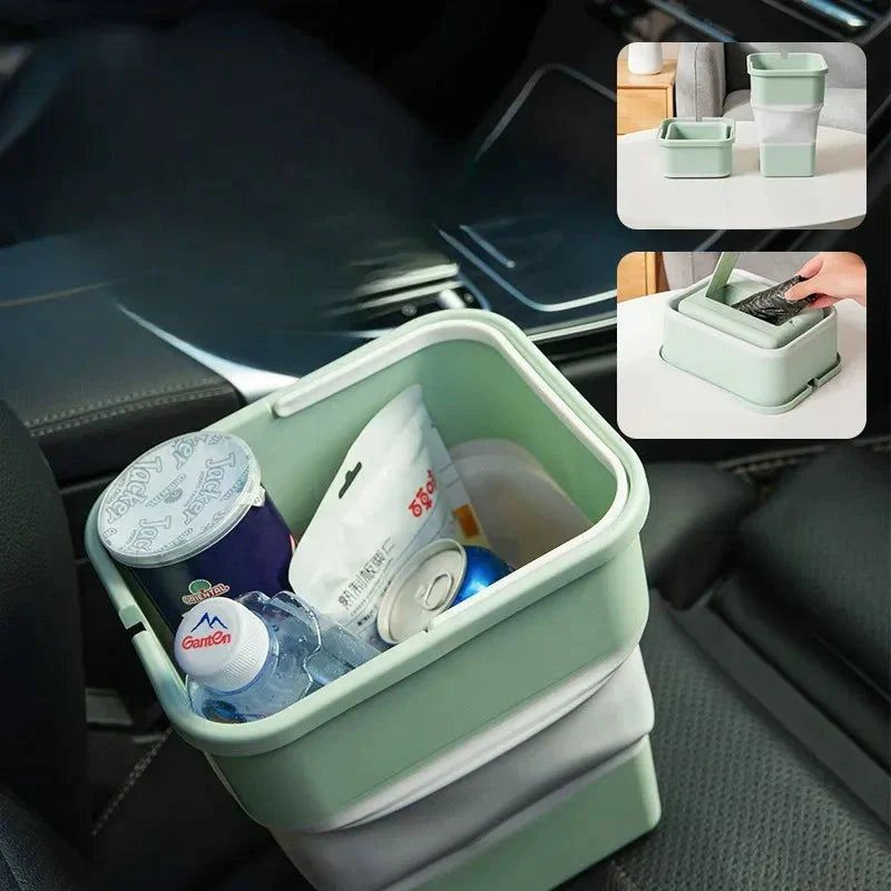 Poubelle portable multifonctionnelle et pliable pour voiture