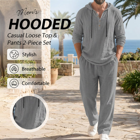 👕 60% DE RÉDUCTION! 🔥 Ensemble 2 Pièces pour Homme – Haut à Capuche Ample & Pantalon, Look Décontracté & Confortable 👖