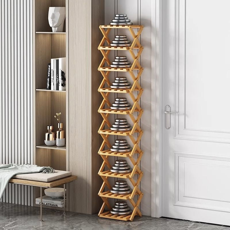 📢📢50 % de réduction !! ⏰Étagère à chaussures pliable et durable en bambou