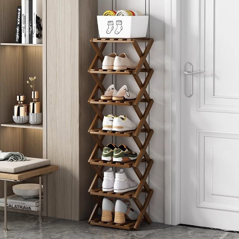 📢📢50 % de réduction !! ⏰Étagère à chaussures pliable et durable en bambou