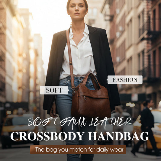 Sac à bandoulière en simili cuir souple pour femme