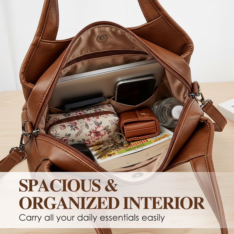 Sac à bandoulière en simili cuir souple pour femme