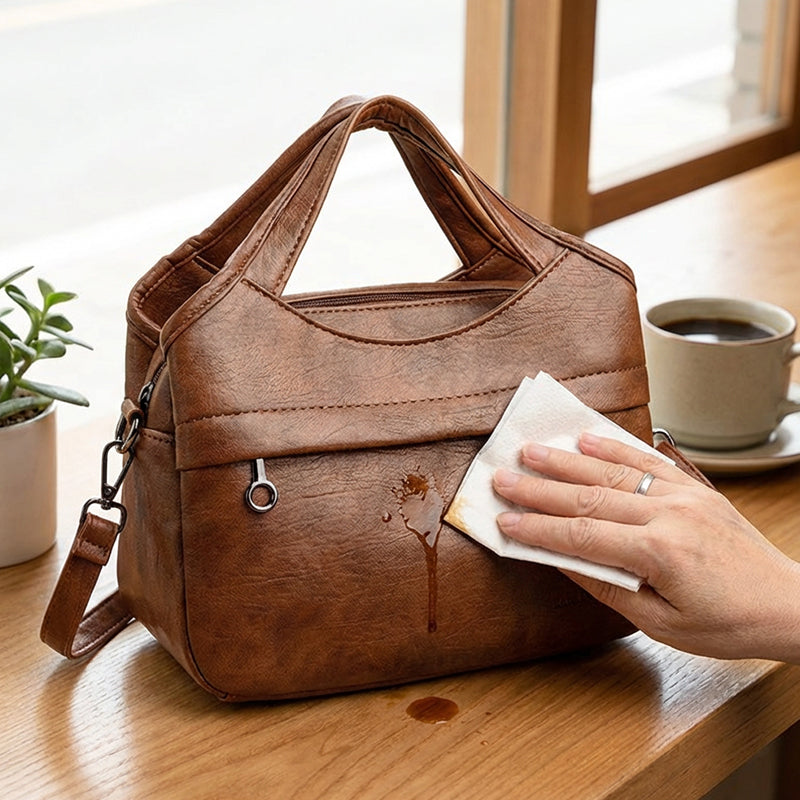 Sac à bandoulière en simili cuir souple pour femme