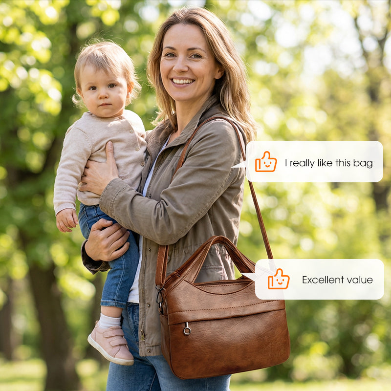 Sac à bandoulière en simili cuir souple pour femme