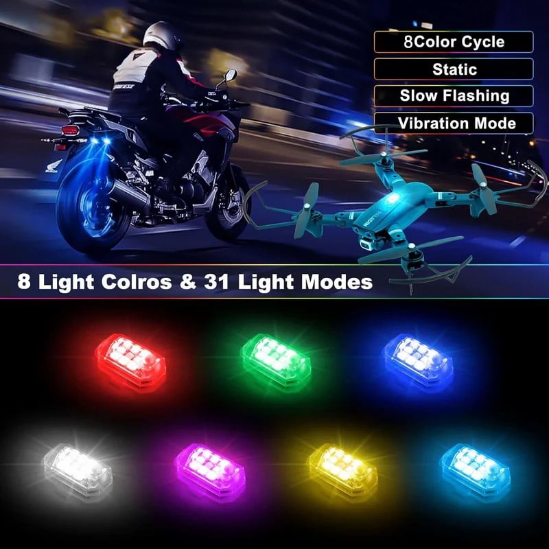 8 couleurs Lampes LED sans fil avec télécommande