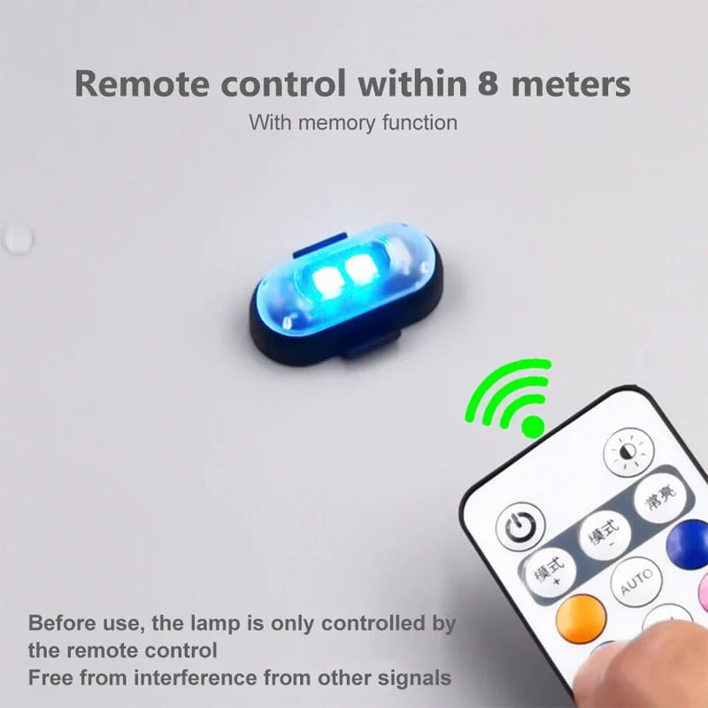 8 couleurs Lampes LED sans fil avec télécommande