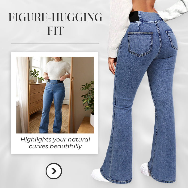 ⏳Offre spéciale à durée limitée⏰👖Jean évasé stretch taille haute pour femme