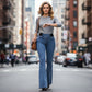 ⏳Offre spéciale à durée limitée⏰👖Jean évasé stretch taille haute pour femme