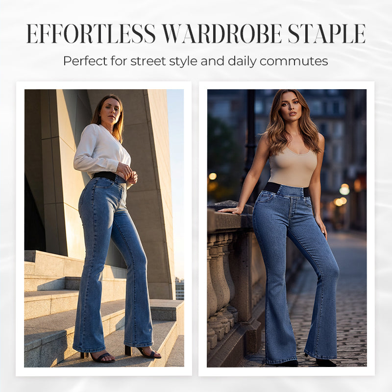 ⏳Offre spéciale à durée limitée⏰👖Jean évasé stretch taille haute pour femme