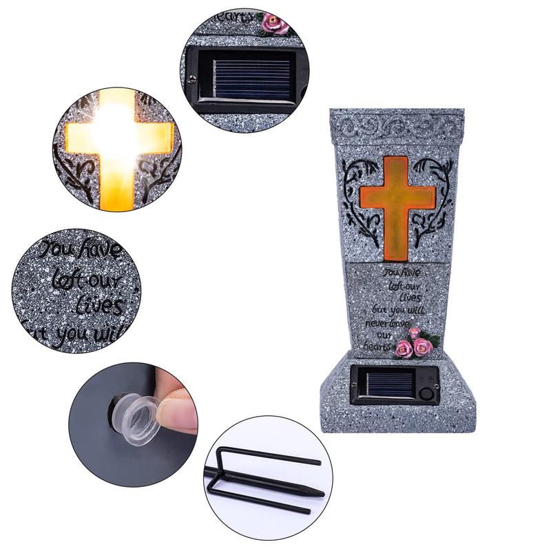 🪔 50% DE RÉDUCTION ! 💐 Vase Solaire à LED pour Pierres Tombales – Porte-Fleurs, Allumage Automatique & Batterie Intégrée pour un Hommage Respectueux ✨