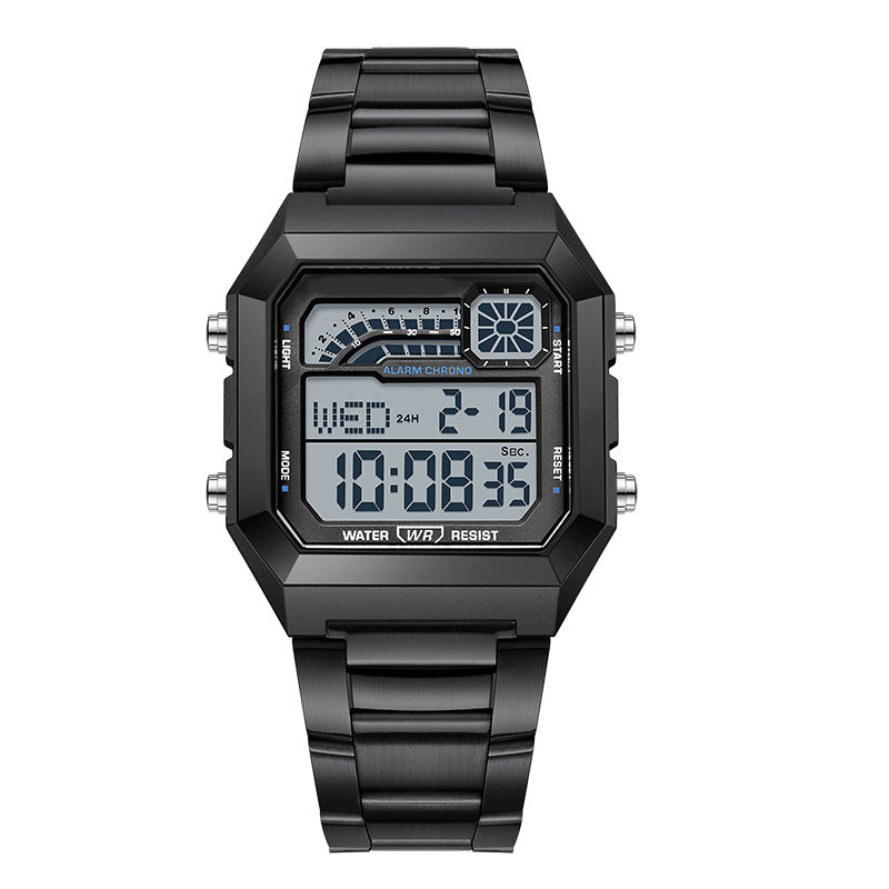 Montre numérique carrée unisexe avec écran lumineux