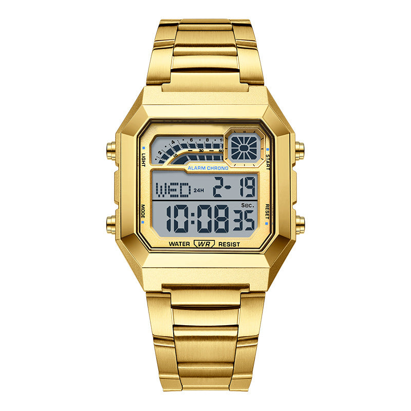 Montre numérique carrée unisexe avec écran lumineux