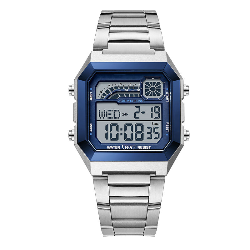 Montre numérique carrée unisexe avec écran lumineux