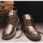 （Livraison gratuite）Bottes à lacets zippées vintage pour hommes