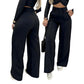 🌸DERNIER JOUR DE L'OFFRE SPÉCIALE - 62 % DE RÉDUCTION💕Pantalon taille haute à jambes larges pour femme, couleur unie