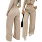 🌸DERNIER JOUR DE L'OFFRE SPÉCIALE - 62 % DE RÉDUCTION💕Pantalon taille haute à jambes larges pour femme, couleur unie