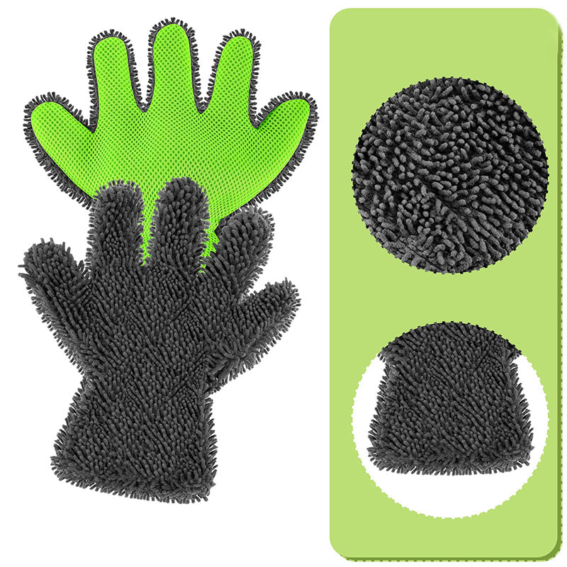 Gants de lavage double face à cinq doigts
