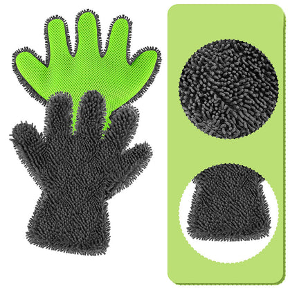Gants de lavage double face à cinq doigts