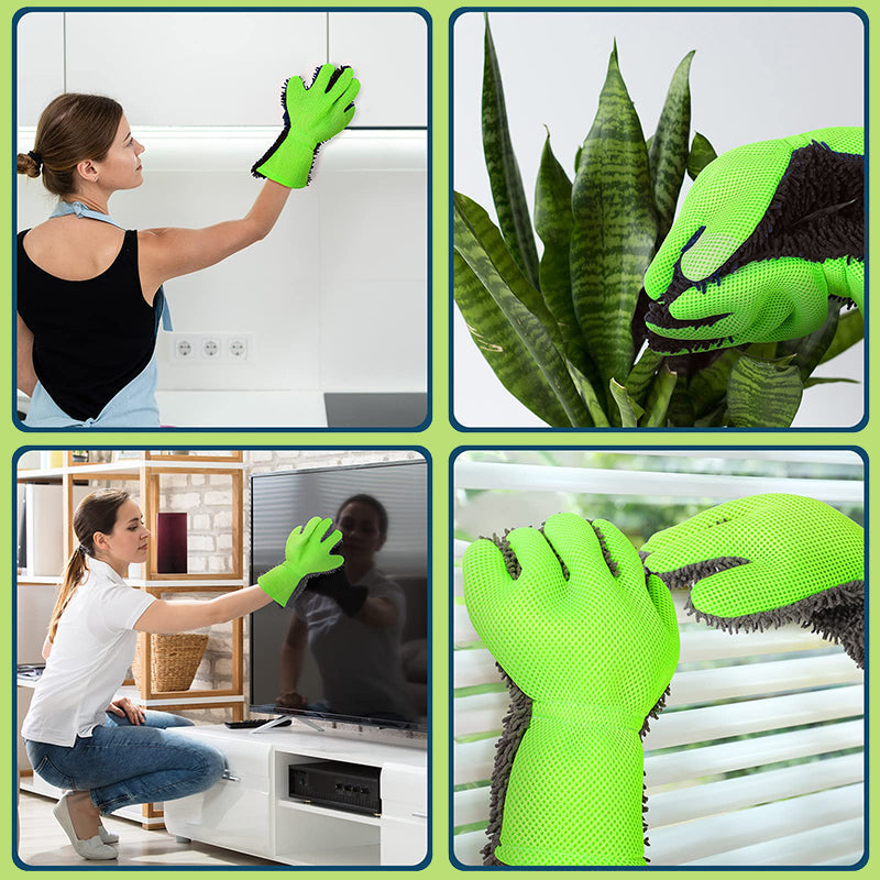 Gants de lavage double face à cinq doigts
