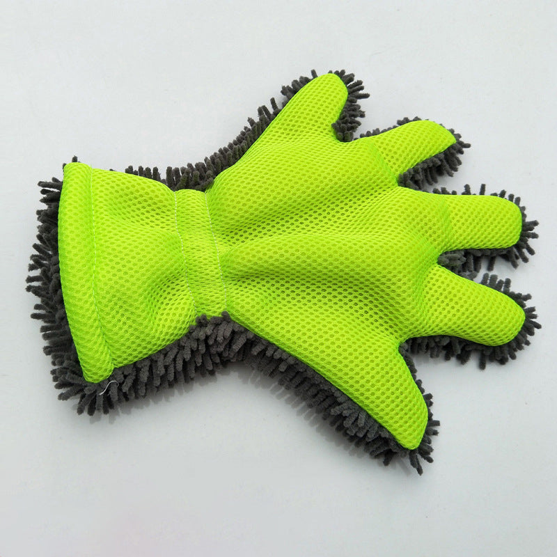 Gants de lavage double face à cinq doigts