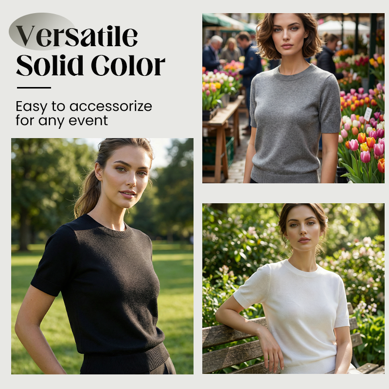 📢 📢Nouveauté 50 % DE RÉDUCTION ! 💥T-shirt à manches courtes et col rond pour femme