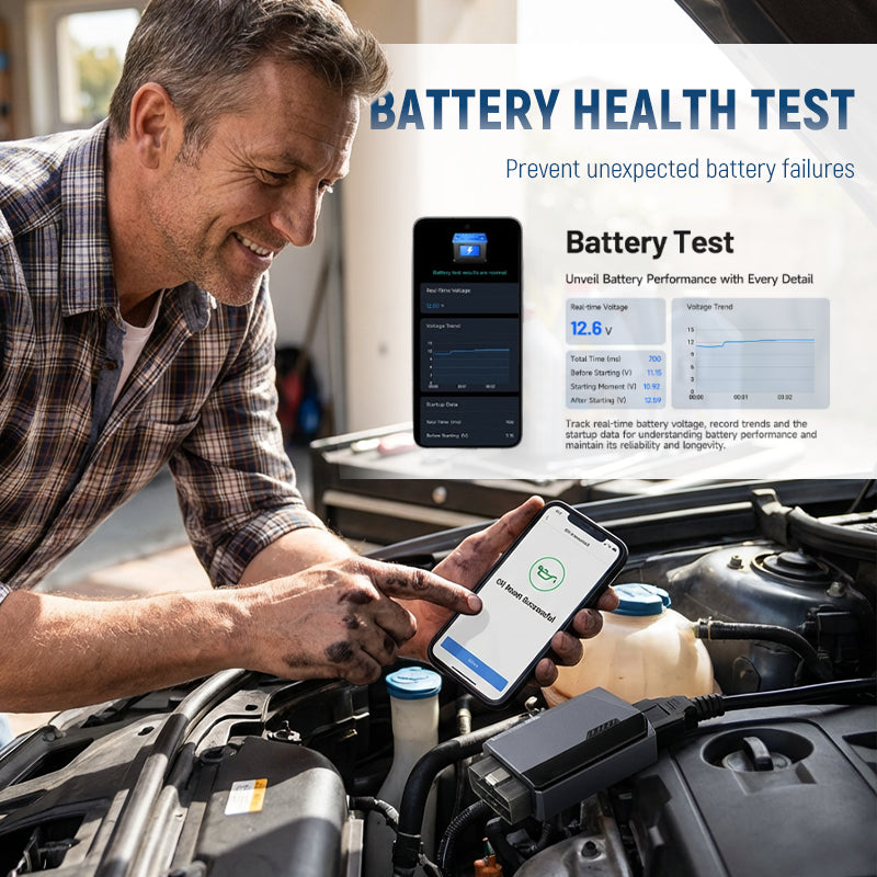 🔧🚗 PROMO FLASH 50% ! Outil de Diagnostic Auto Bluetooth – Multi-Systèmes, Données en Temps Réel, Test Batterie, Compatible iOS/Android, 1 an Gratuit ✨