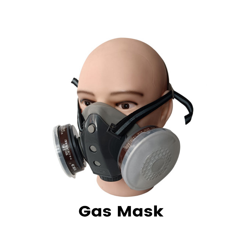Masque à Gaz Double Filtre au Charbon Actif – Protection Anti-Poussière & Gaz Toxiques, Joint Étanche & Lunettes Incluses 🔥🛡️