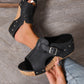 Sandales tendance à talon compensé et plateforme avec bout ouvert pour femme