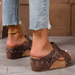 Sandales tendance à talon compensé et plateforme avec bout ouvert pour femme