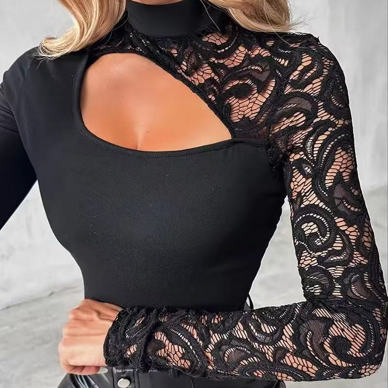 🔈🔈NOUVEAUTÉ 50 % DE RÉDUCTION🌸Haut à manches en dentelle asymétriques pour femme👚