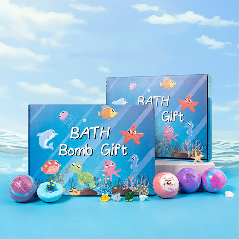 🛁 49% DE RÉDUCTION! 🌊 12 Bombes de Bain Thème Océan – 60g Chacune, Bain Moussant & Idée Cadeau Amusante pour Enfants 🎁