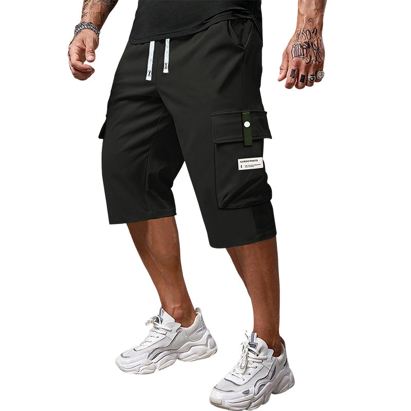 🍃 Pantalon Cargo Capri Homme – Taille à Cordon, Tissu Respirant ✨
