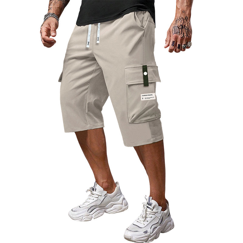 🍃 Pantalon Cargo Capri Homme – Taille à Cordon, Tissu Respirant ✨