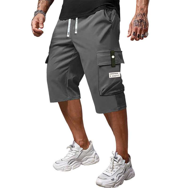 🍃 Pantalon Cargo Capri Homme – Taille à Cordon, Tissu Respirant ✨