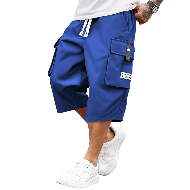🍃 Pantalon Cargo Capri Homme – Taille à Cordon, Tissu Respirant ✨