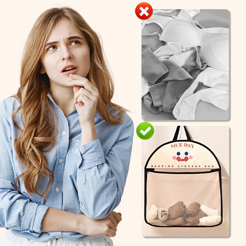 Sac de rangement polyvalent avec filet transparent à suspendre