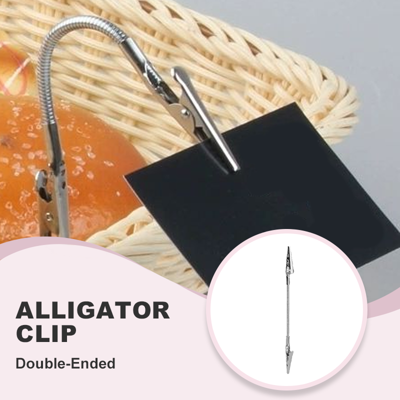 Pince crocodile métallique à double extrémité