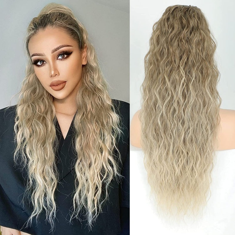 💜 DERNIER JOUR DE PROMOTION - 🔥70 % DE RÉDUCTION🔥 Extension de cheveux frisée et ondulée avec queue de cheval