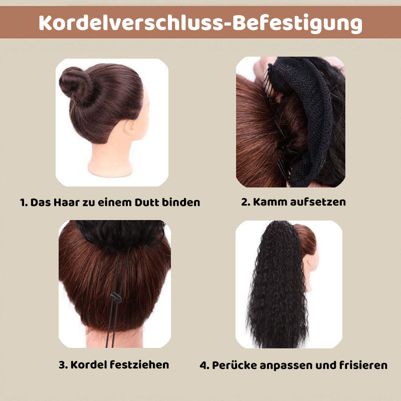 💜 DERNIER JOUR DE PROMOTION - 🔥70 % DE RÉDUCTION🔥 Extension de cheveux frisée et ondulée avec queue de cheval
