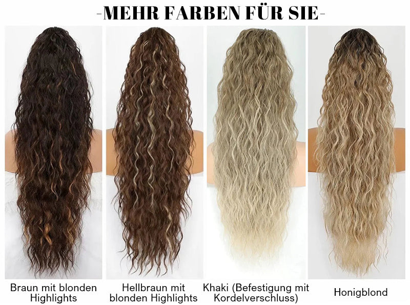 💜 DERNIER JOUR DE PROMOTION - 🔥70 % DE RÉDUCTION🔥 Extension de cheveux frisée et ondulée avec queue de cheval
