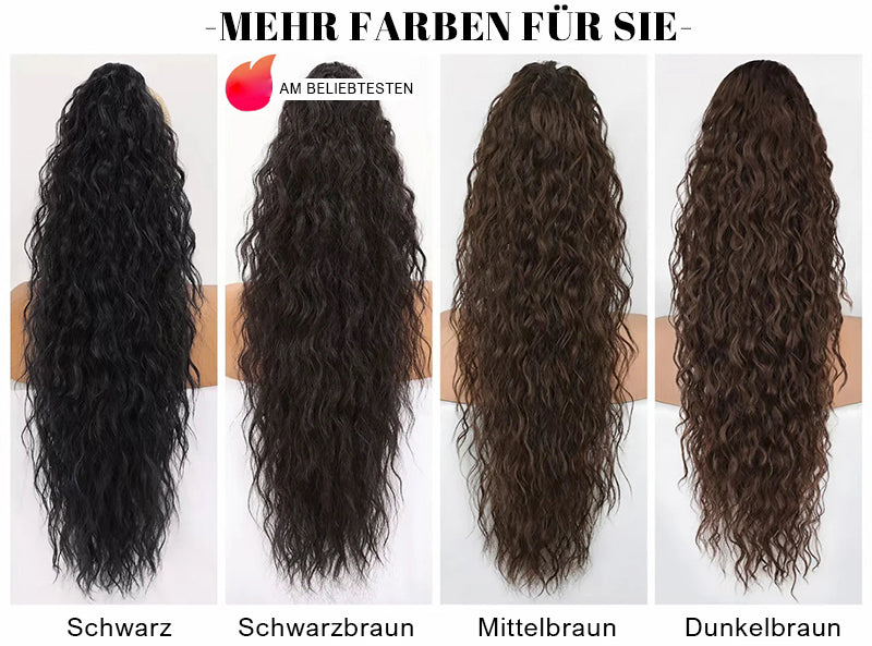 💜 DERNIER JOUR DE PROMOTION - 🔥70 % DE RÉDUCTION🔥 Extension de cheveux frisée et ondulée avec queue de cheval