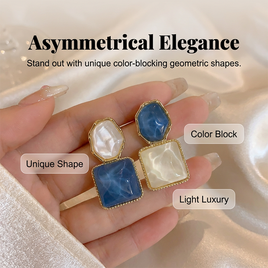 Boucles d'oreilles élégantes en forme de gouttes d'eau aux motifs géométriques