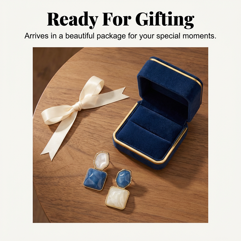 Boucles d'oreilles élégantes en forme de gouttes d'eau aux motifs géométriques