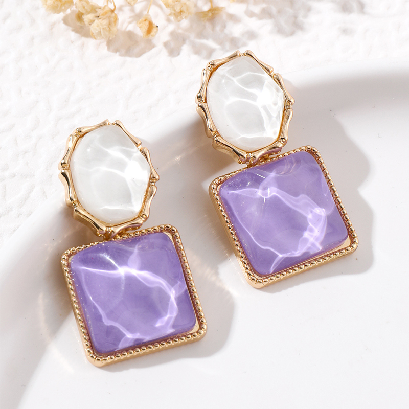 Boucles d'oreilles élégantes en forme de gouttes d'eau aux motifs géométriques