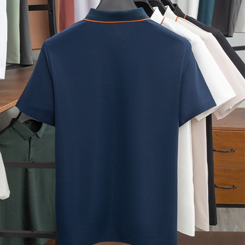Nouveau polo décontracté à manches courtes, imprimé et zippé