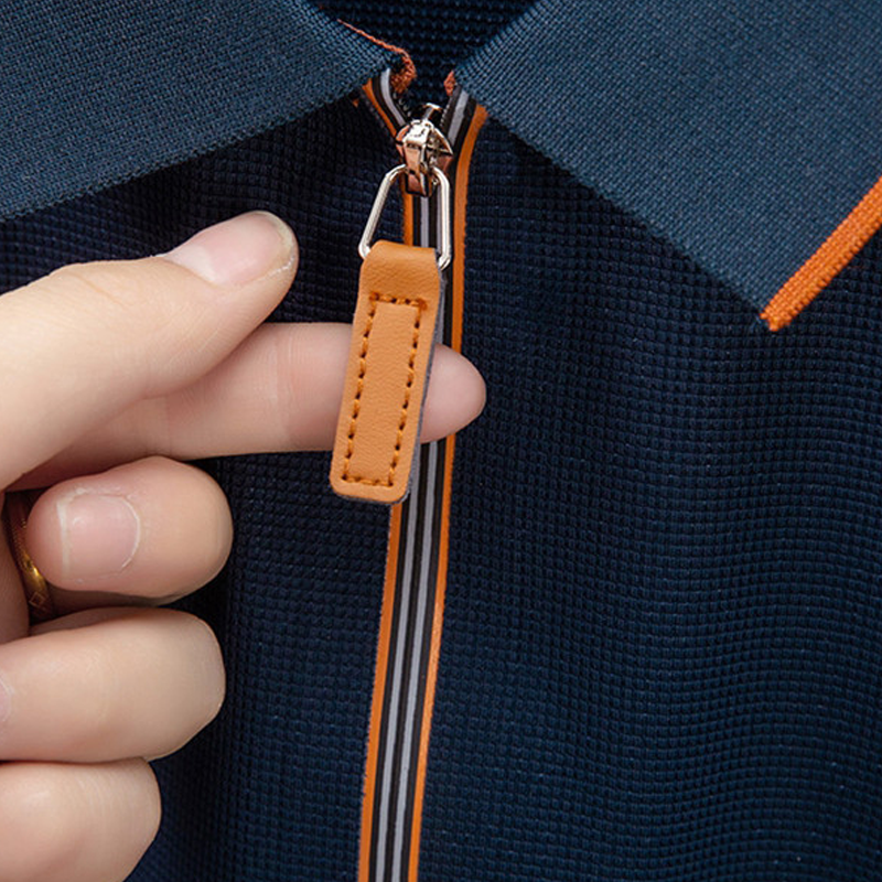 Nouveau polo décontracté à manches courtes, imprimé et zippé